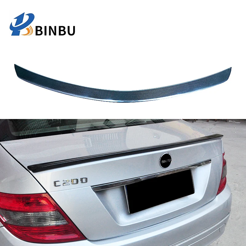 for Benz C-class W204 carbon fiber rear spoiler AMG/ V style tail (4 doors) 2007-2014