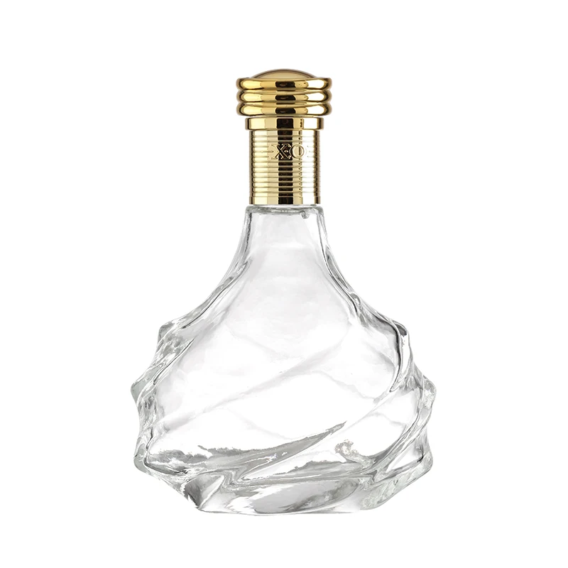 wholesale price exotic round shape  brandy liquor bottles