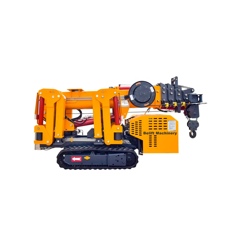 Portable Small Hydraulic Flying Jib Crane Space Crawler Folding Mini Spider Crane with Multiple Specification Work Platforms