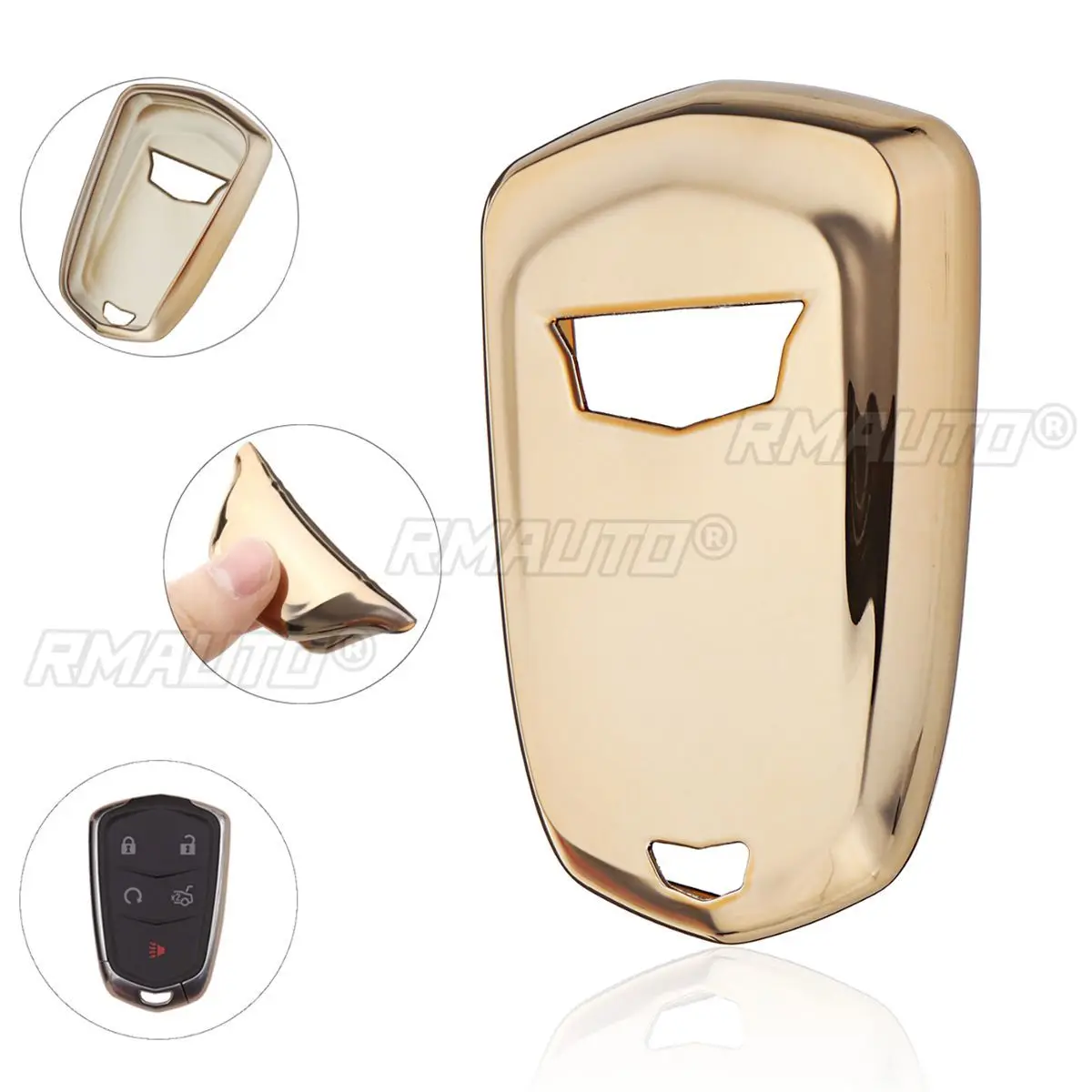 TPU Remote Smart Key Cover Fob Case Shell For Cadillac ATS CT6 CTS DTS XT5 Escalade ESV SRX STS XTS ELR 2014 2015 2016 2017 2018