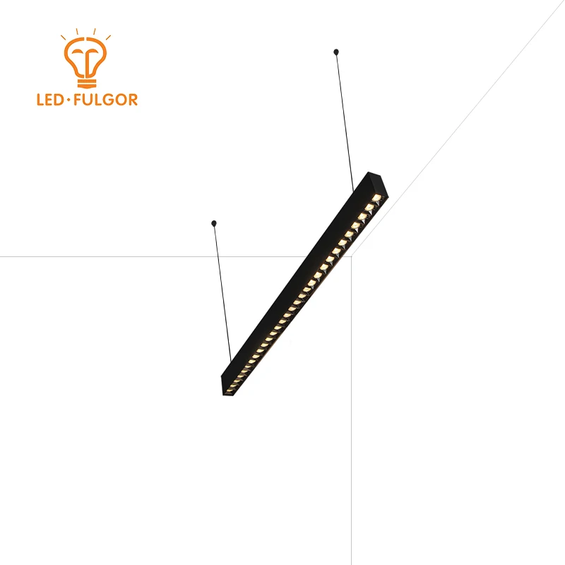 5 year Warranty Optics Lens Anti glare 1.2m Modern suspended mounted LED office Linear lighting