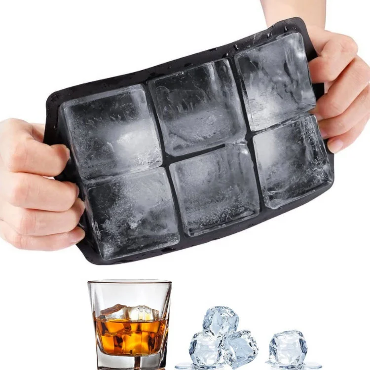 OEM/ODM Rectangle shape 6.46*4.45inch Black color magnum ice cream ice cube tray tools ice cube maker mold
