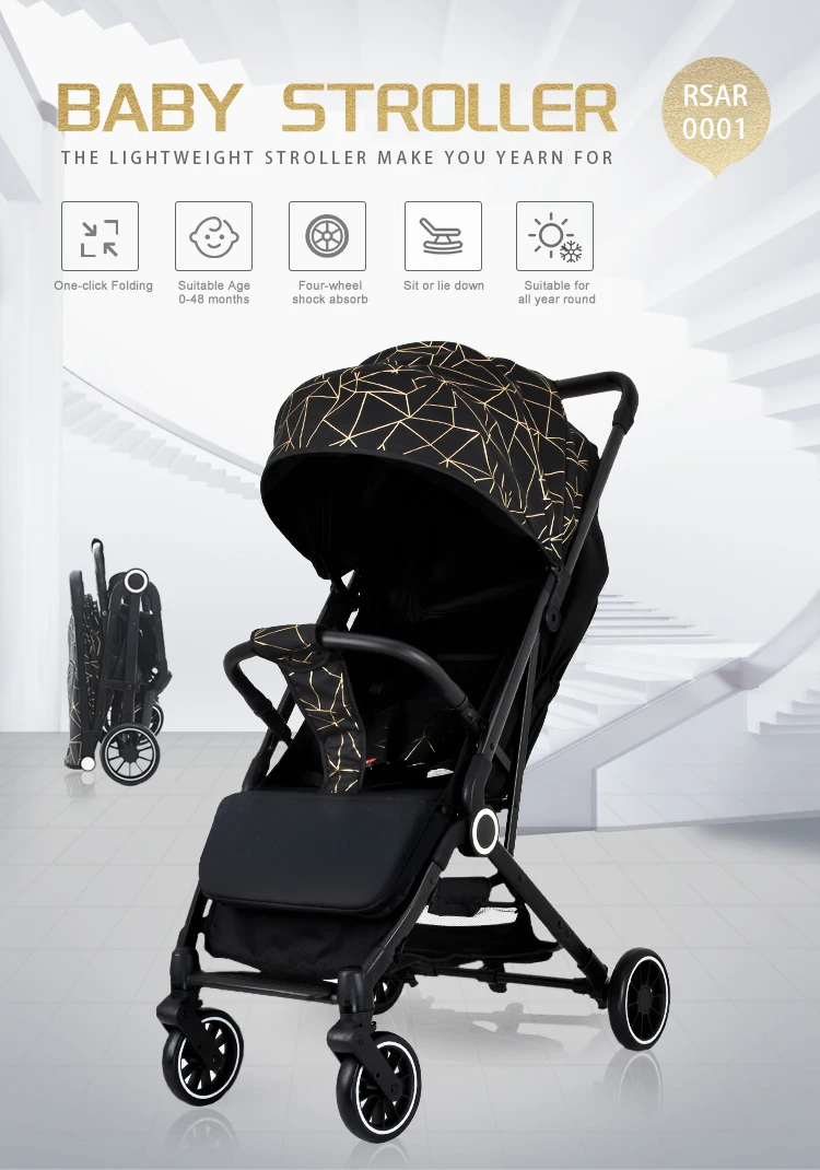 Foldable High Quality Baby Stroller Portable Lightweight Stroller Wagon Luxury Travel Baby Carriage for Newborn Infant Pushchair