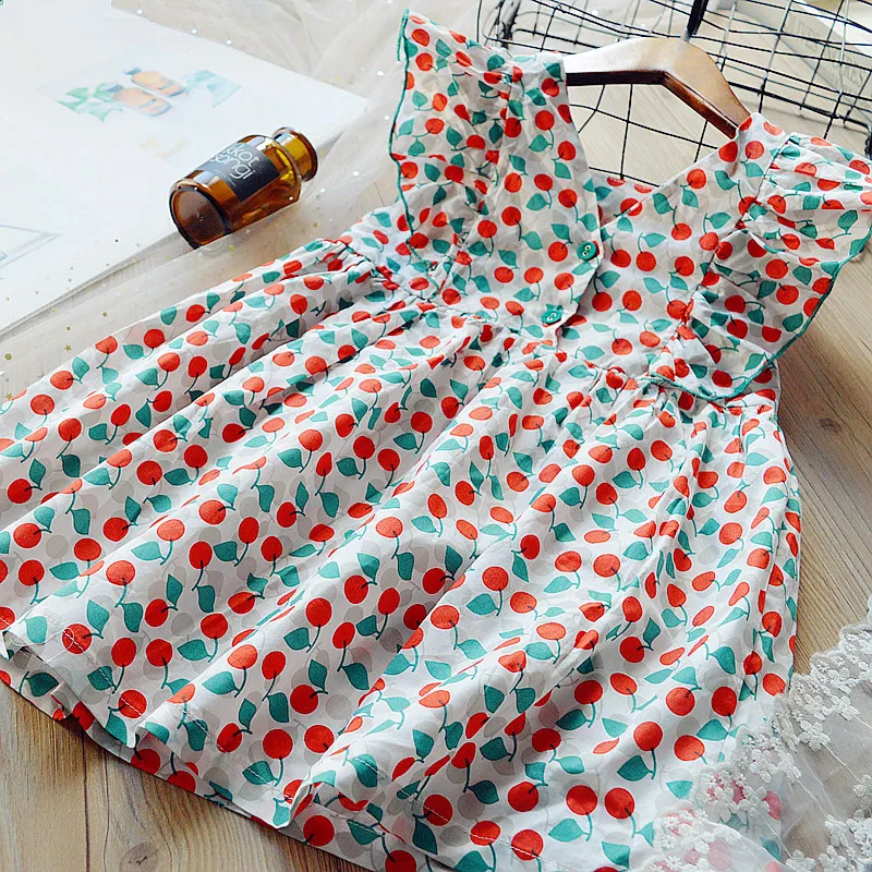 Foreign Trade Wholesale Children Girls Summer New Children Girl Floral Short Sleeve Cute Dress