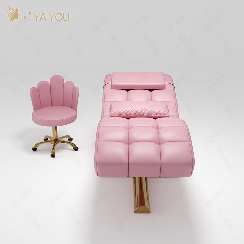 High Quality Curved Eyelash Extension Bed Furniture Customized Spa Eyebrow Beauty Salon Chair Eyelash Extension Bed