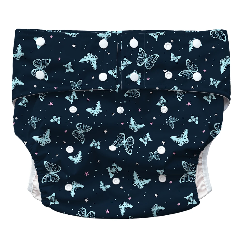 Waterproof 1PC Adult Diapers  Washable Reusable Teenager Elderly Cloth Diapers Adjustable Pocket Nappies