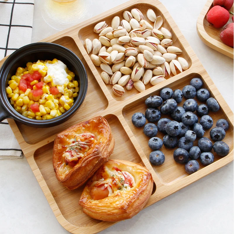 Asian Style Eco-Friendly Elegant Sectional Bamboo Serving Tray