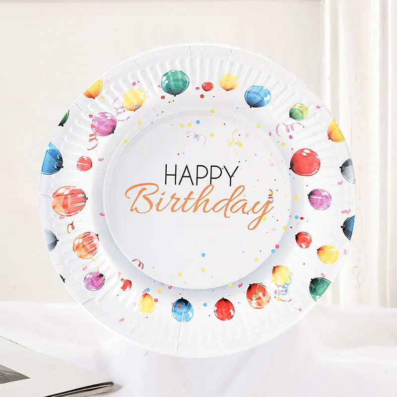 Custom Birthday Party color paper plates Disposable Paper Plate Tableware Party Paper Plates Birthday Party Supplies