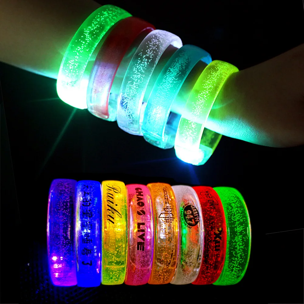 Led Flashing Bracelets Multi color With Light Up Bubble Bracelet Flashing Luminous Bracelet For Party Luminous Christmas