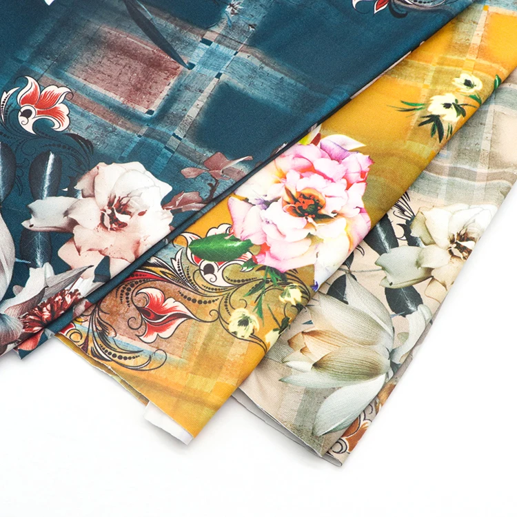 2021 тенденции моды в наличии на заказ цветочный Рисунок 160gsm 97% полиэстер 3% спандекс ткань с цифровым принтом