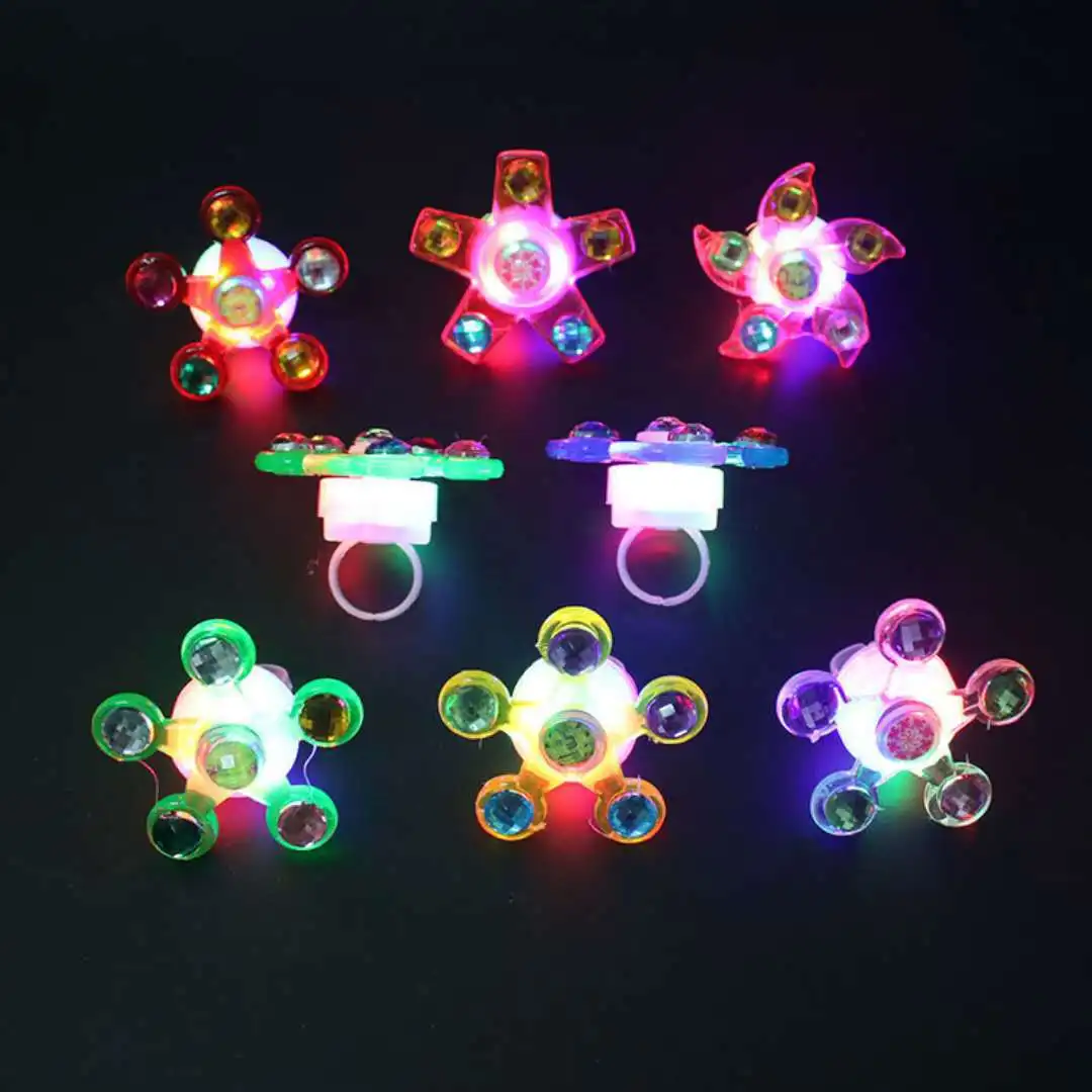 Children Gift Christmas  Party Light Up Led Flashing Rings Fidget Spinner Toy Wristband  Watch Toy