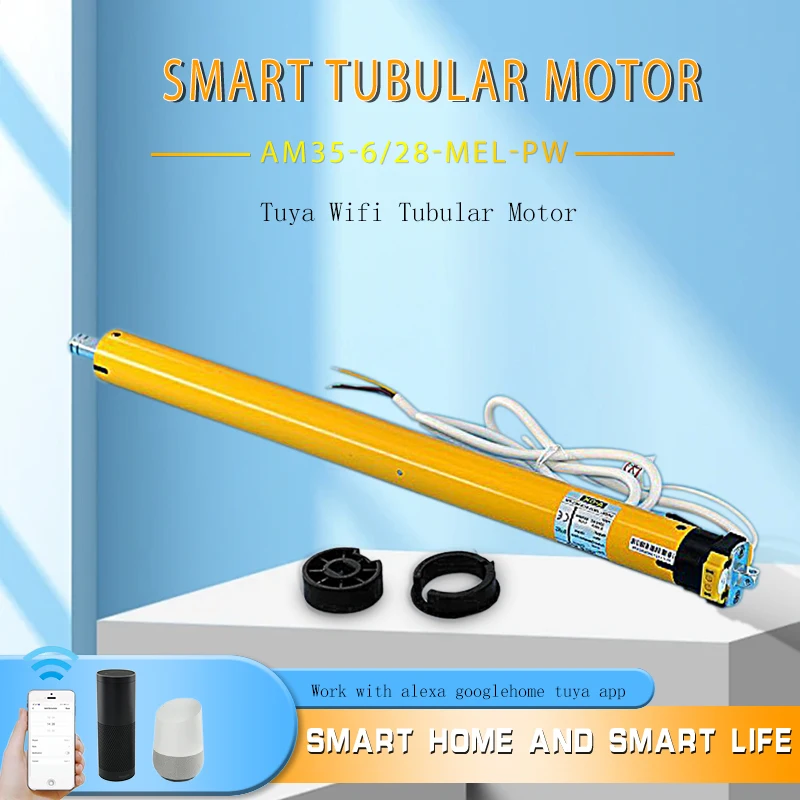 A-OK AM35 6/28 tuya wifi tubular motor work with alexa google home window shading rolling motor for smart home