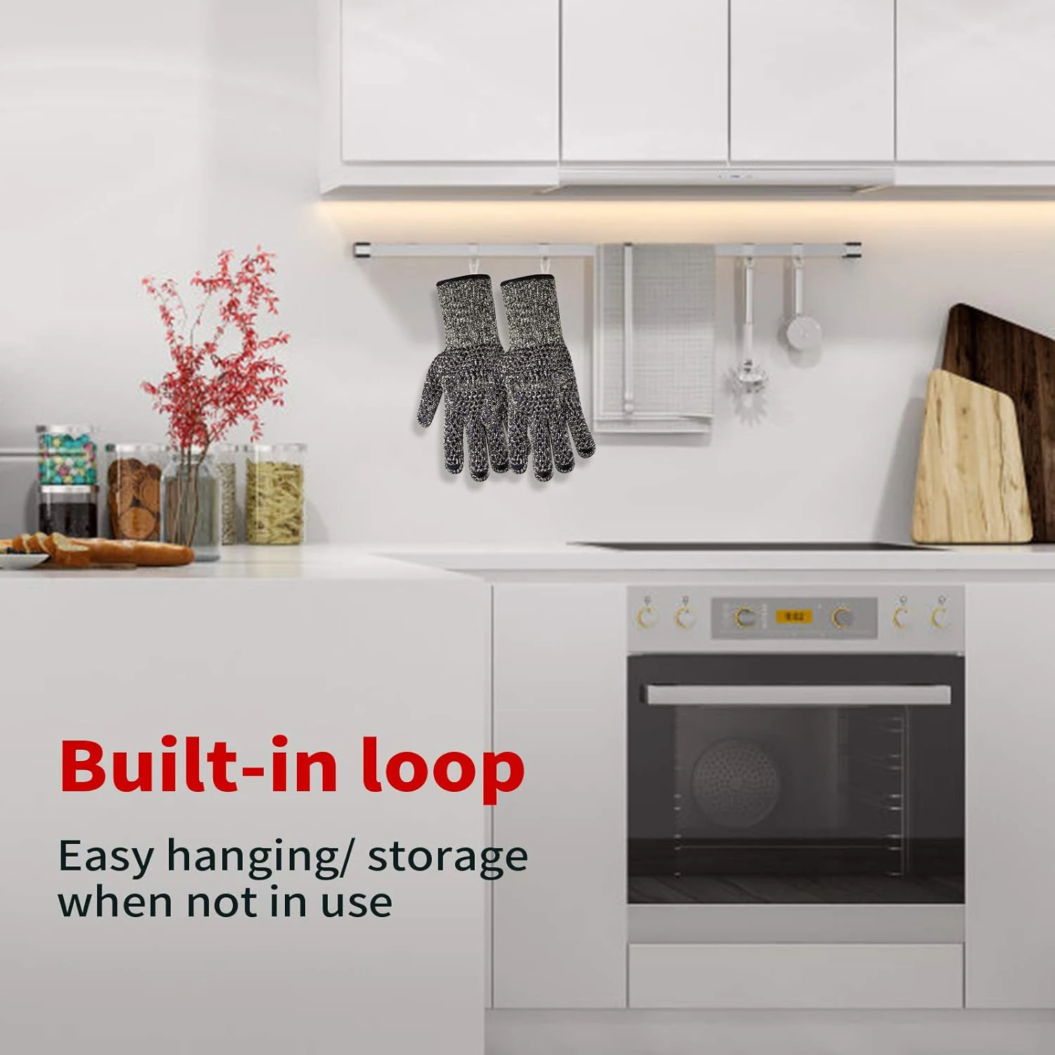 Barbecue1800 F heat-resistant oven gloves waterproof gloves washable knitted waterproof gloves