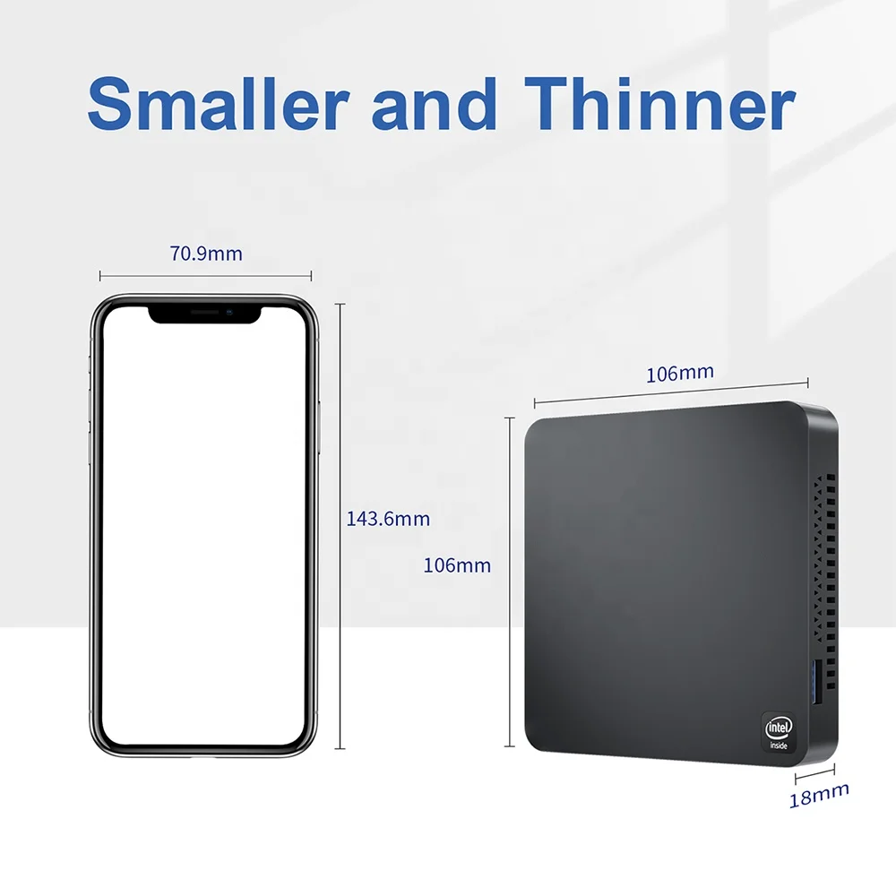 Mini PC Beelink T4 pro In-tel Apollo N3350 4+64GB 4K Dual HD MI USB3.0*4 WOL mini pc small computer for office business