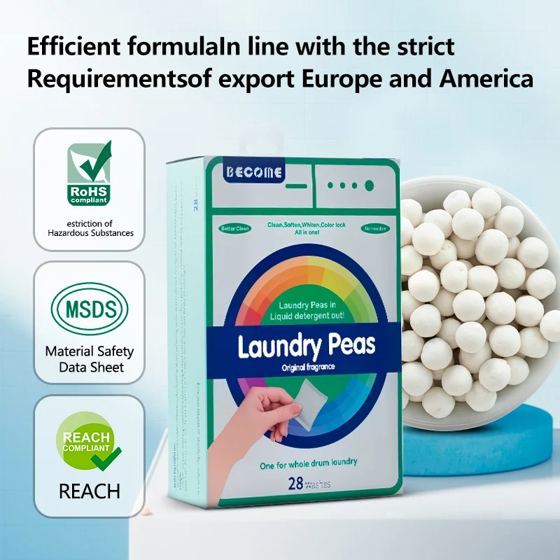 6 in 1 color lock super cleaning softening and whitening scented laundry detergent pellets peas pack in non-woven sachet