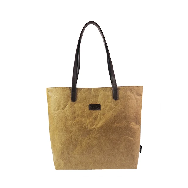 Custom Blank Large Waterproof Dupont Brown Paper Shopping Reusable Tyvek Tote Bag With Logo