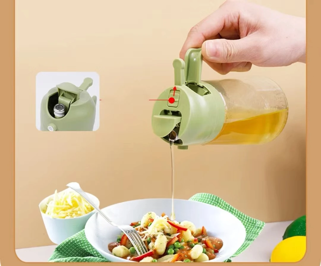 2 in 1 Glass Oil Mister Cooking Glass Spray Oil Control Container Dispenser Olive Oil Sprayer Bottle For Kitchen