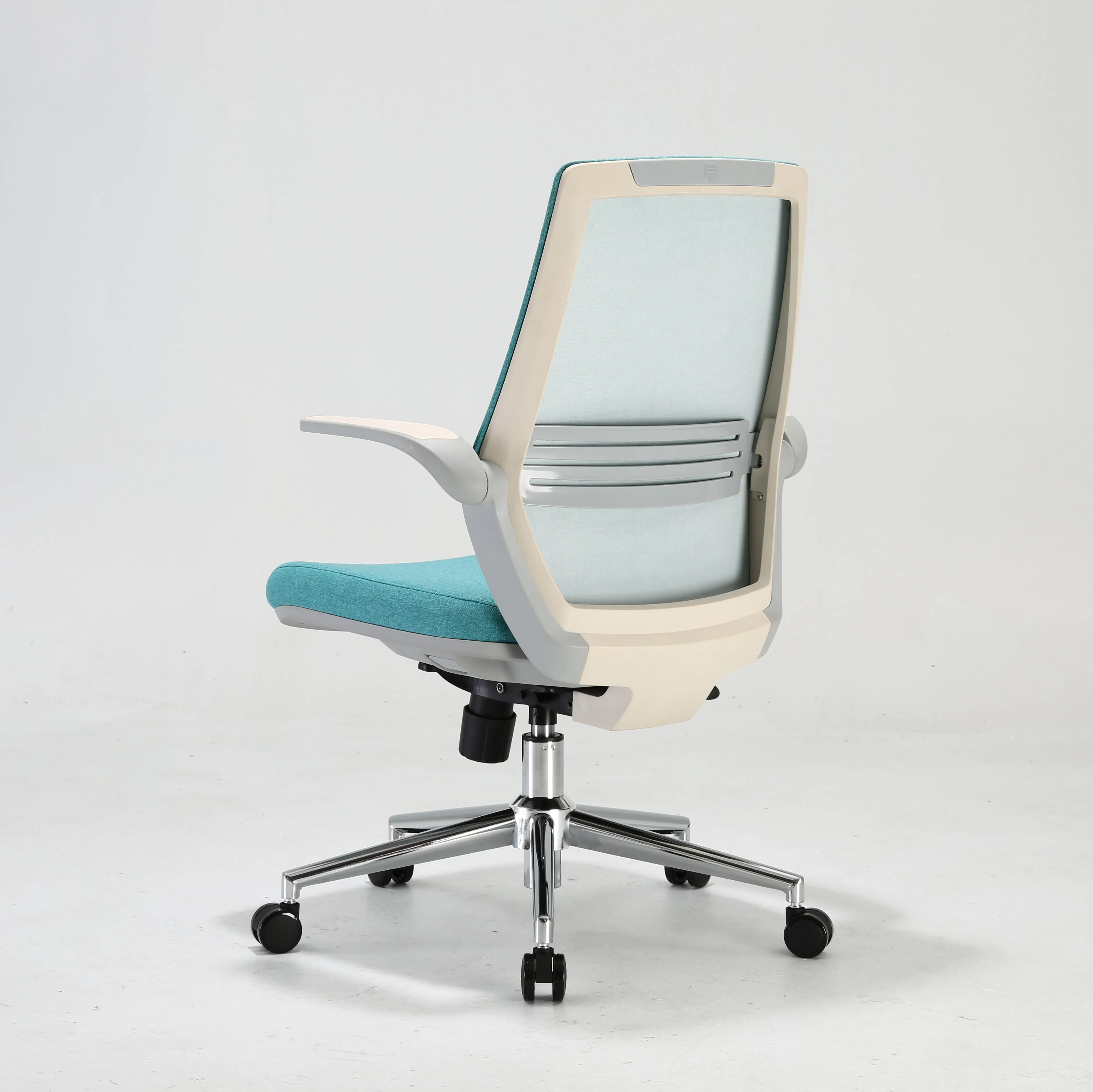 Hot sale cheap swivel chair secretary medium back plastic back office full meash chair screw lift staff chair