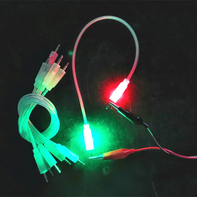 Alibaba custom 3.5mm mono to 1/8' TS  Green/Red lighting LED 3.5mm eurorack patch cable for modular synthesizer