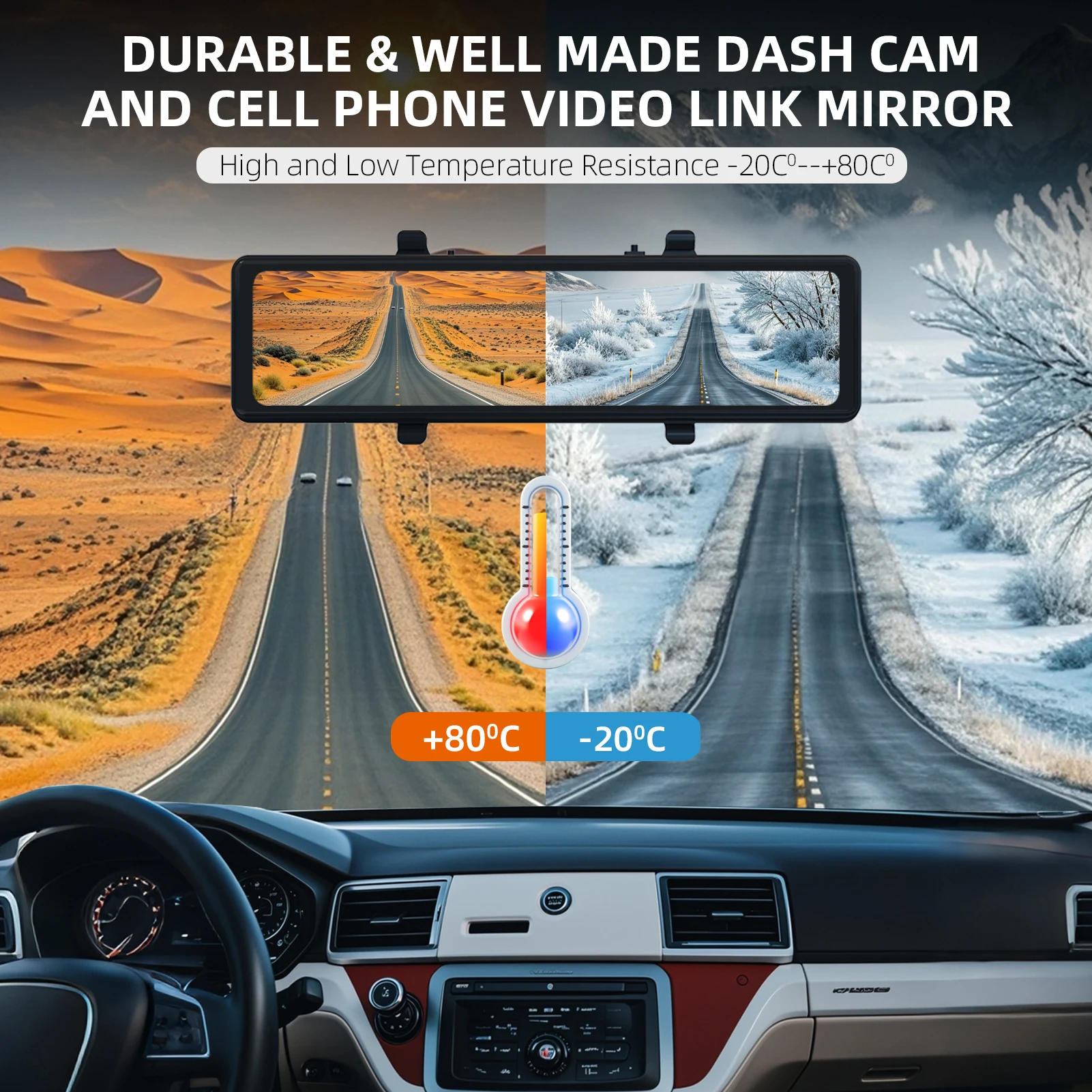 Hot selling and popular 11.26 inch dash cam with G-sensor and HD night vision