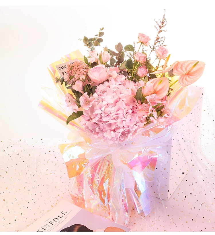 Soft Holographic Rainbow Pvc Leather Transparent Plastic Material for Lady Shoes And Bags