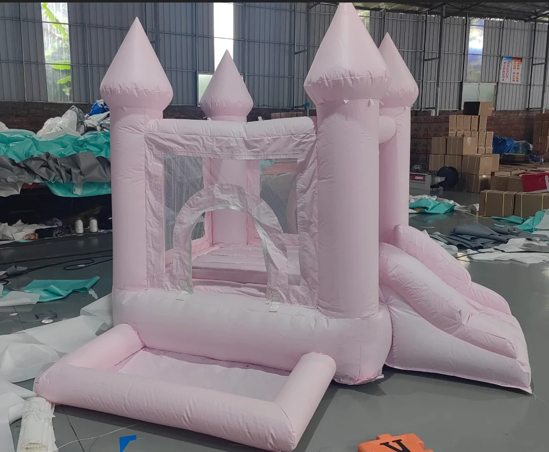 2024 new arrival Inflatable bounce house kids trampoline white trampoline bouncing inflatable trampoline slide castle