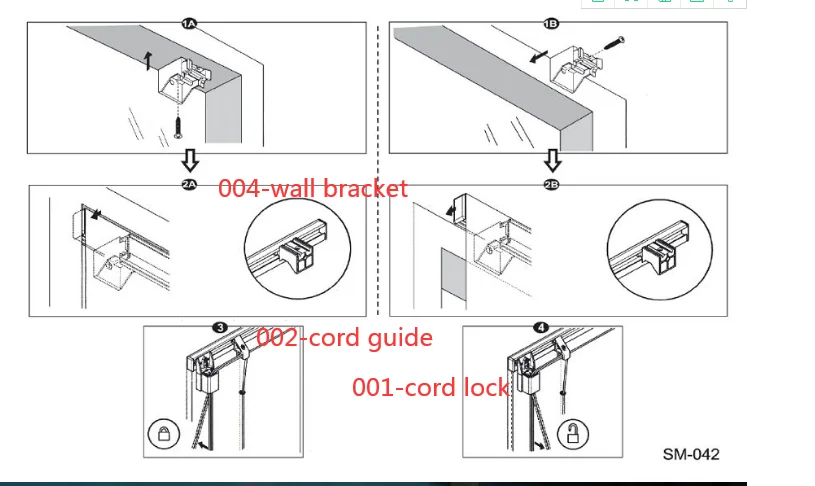 Free sample plastic wall bracket cord lock guide end cup curtain accessories  for roman blind