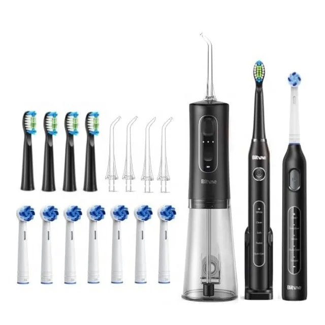 Bitvae BV черная водяная Флоссер и электрическая зубная щетка для взрослых и детей комбинированный набор