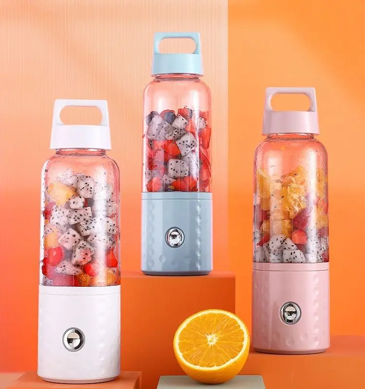 High Quality Customized Logo Acceptable Rechargeable Fruit Juice Extractor Home Electric Portable Usb Mini Juicer Blender