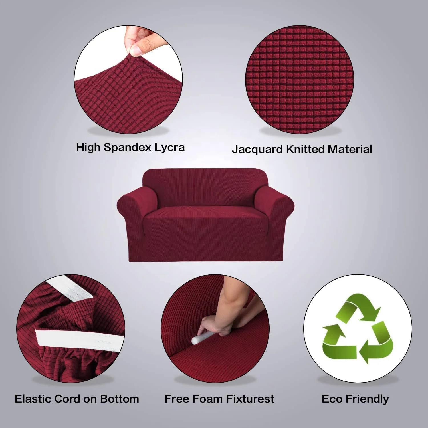 top seller design jacquard couch covers slipcover 1/2/3/4 seater plain waterproof sofa slipcover for dining room