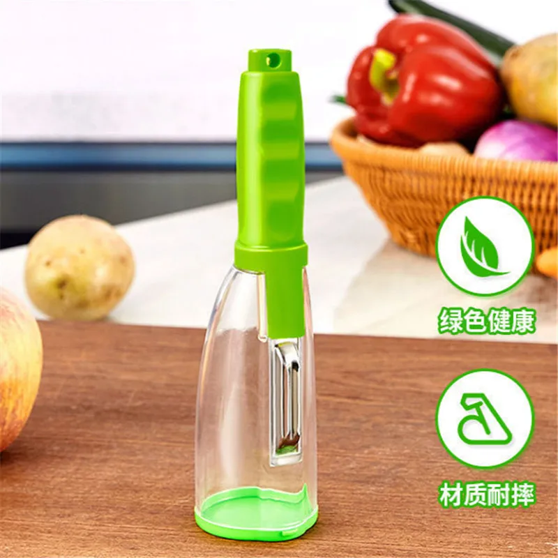 FASHION Multi-function Vegetable Fruit Peeler with Rubbish Box Kitchen Accessories kitchen gadgets Creative Storage Paring Knife