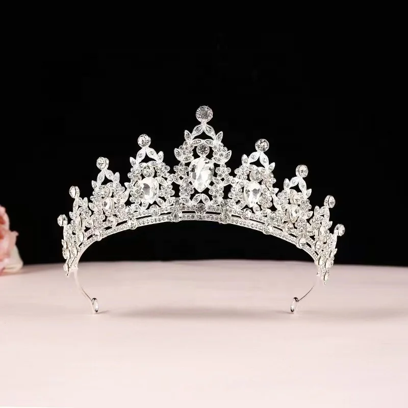 2024 hot sale rhinestone  Flower Wedding Crystal Tiara Bridal Crown Tiaras