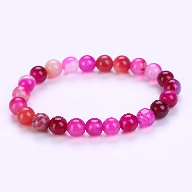 8mm Various natural stone chakra bracelets volcanic stone agate tiger eye stone amazonite elastic beaded bracelet jewelry