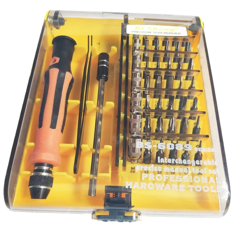 6089 Silver screwdriver bit extension rod for sleeve tweezers  DIY Repair Tool Kit Mini 45 in 1 portfolio screwdriver Set