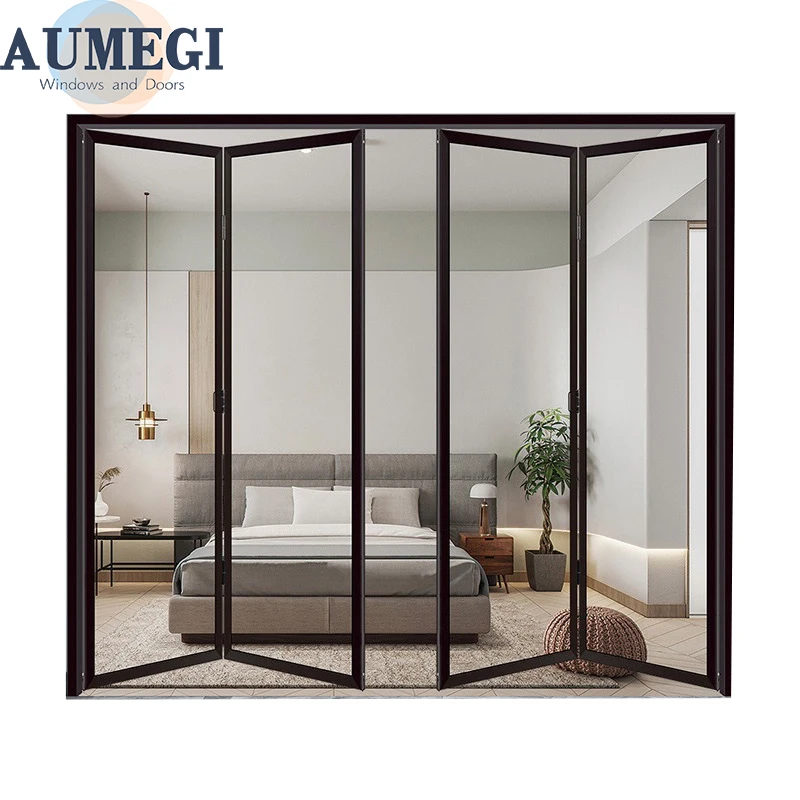 Best selling standard soundproof thermal break double glass aluminium bifold door