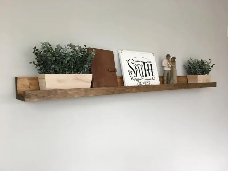 JUNJI customized Cheaper Wood Floating Shelves Wall Mounted Shelves Wall Shelf With Hidden Bracket