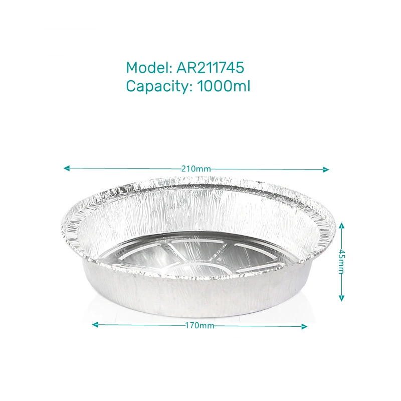 BGI round 8, 9 inches Round Deep Disposable Take Out Food Containers Aluminum Foil with Clear Lid