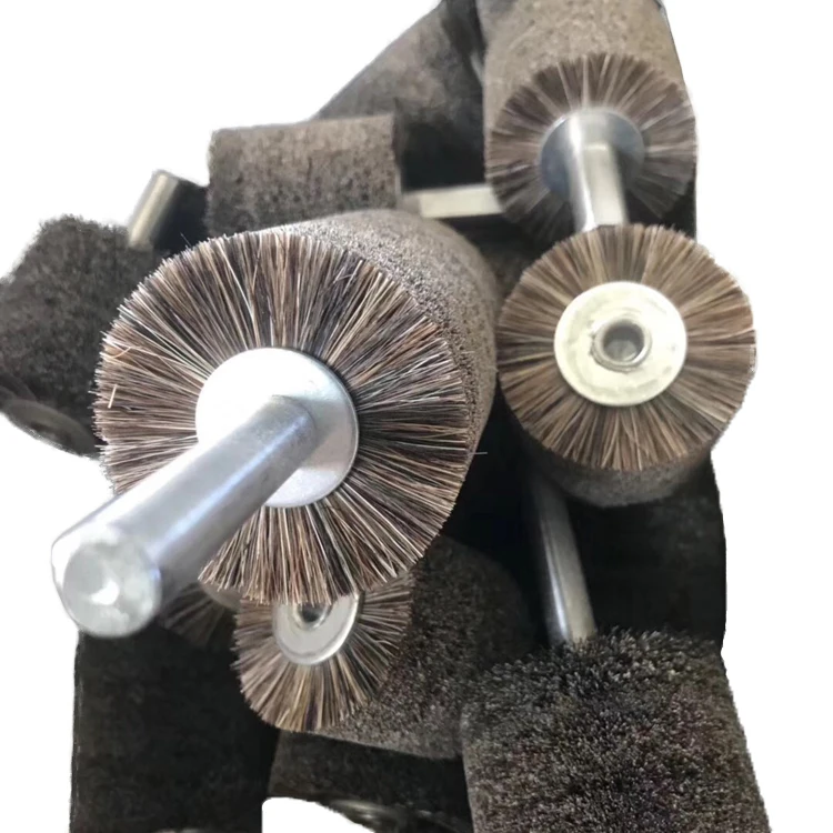 Промышленная цилиндрическая катушка, нейлоновая пружинная щетка, мягкая нейлоновая полировальная щетка, вращающаяся щетка