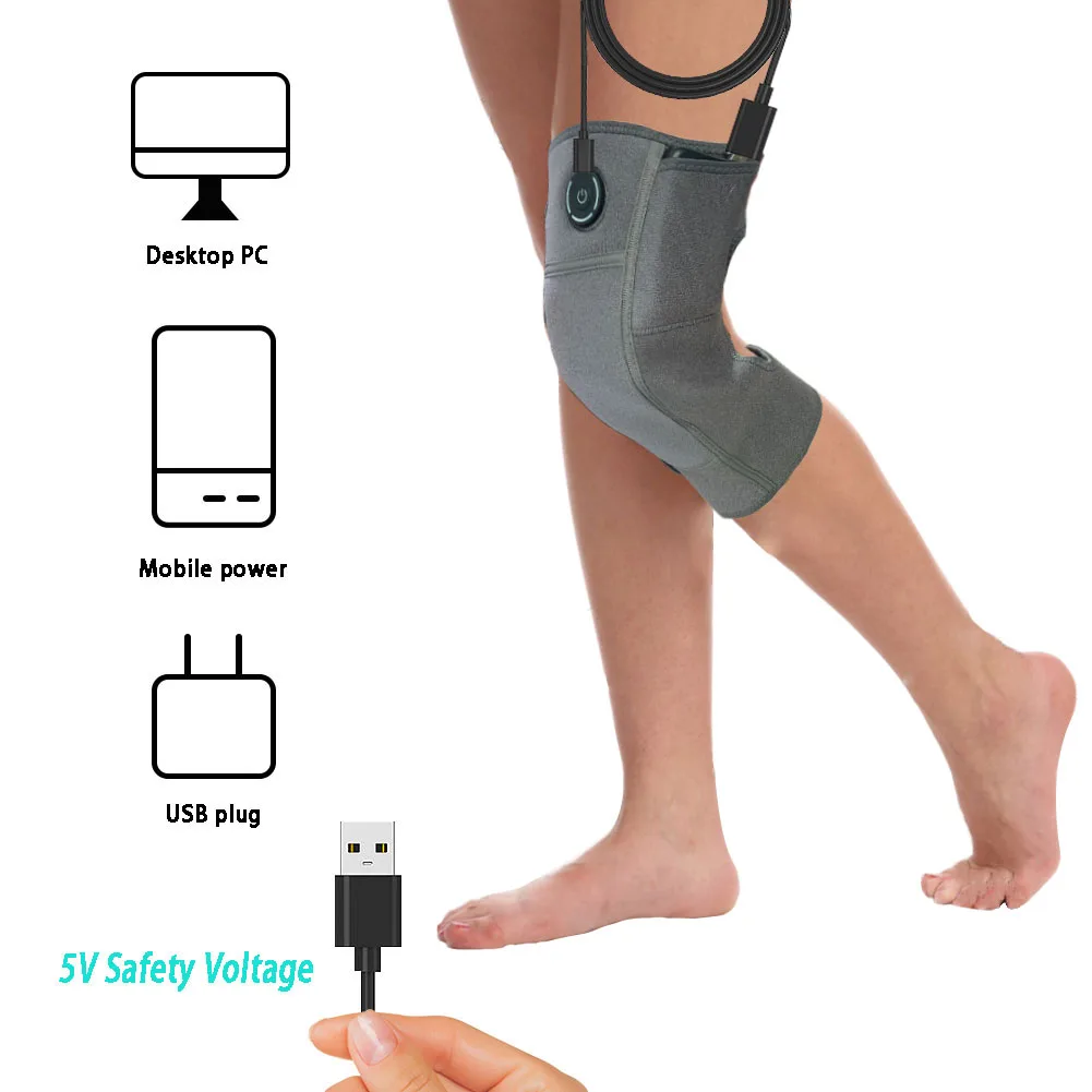 New LED hot compress knee massage machine for joint pain relief treatment, electric heating leg protection