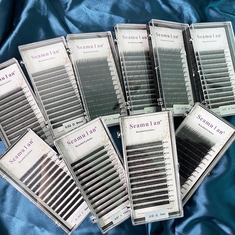 Wholesale Eyelash Supplier Korean PBT Fiber Cils Maquiagem Individual Mega Volume Extension Eyelashes
