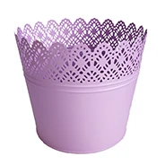 Stocked bright color garden metal zinc flower pot vase for orchid display on stand galvanized bucket