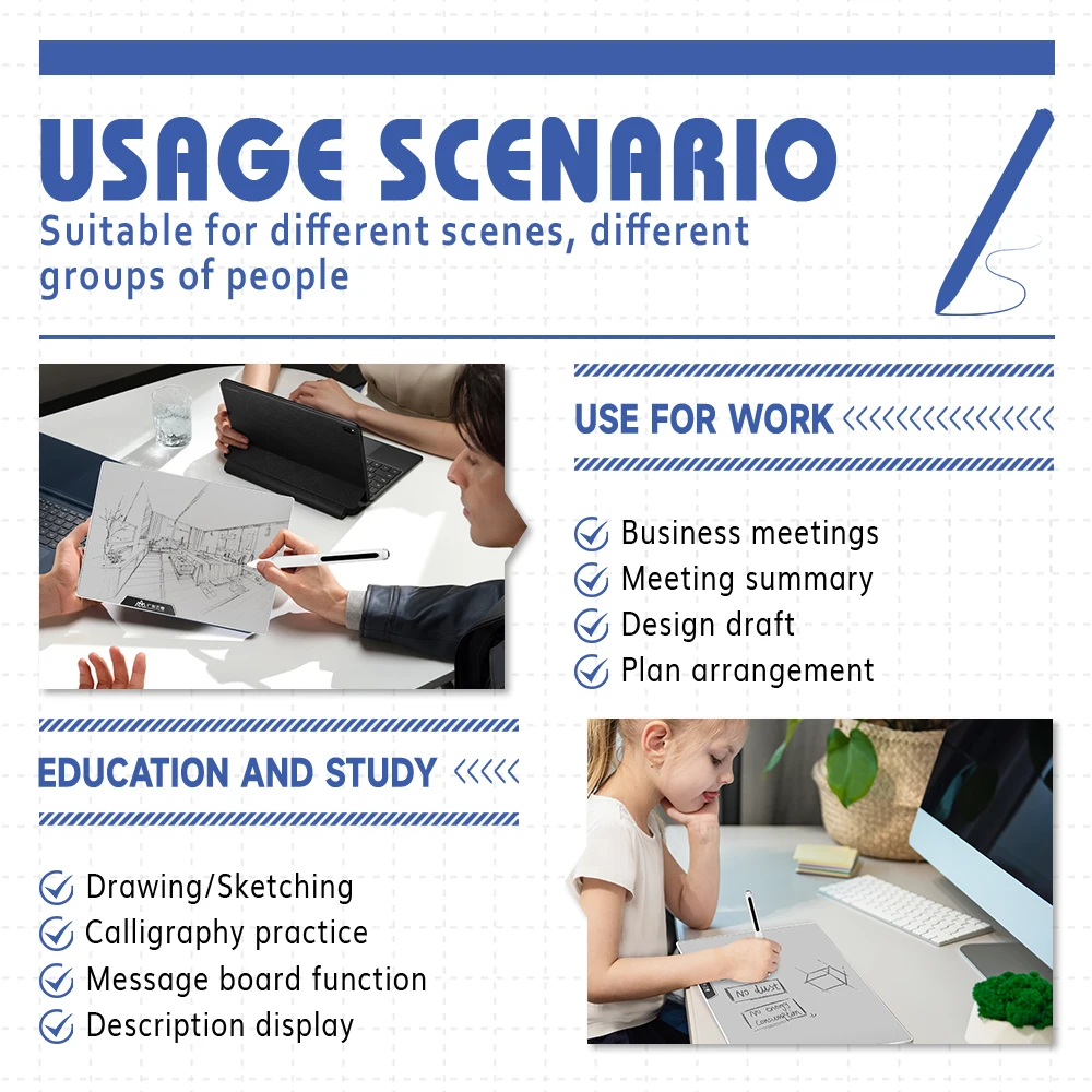 2024 New 12-Inch Portable Electronic Writing Pad LCD Drawing Tablet for School Office or Home Magnetic Memo Pad Gift