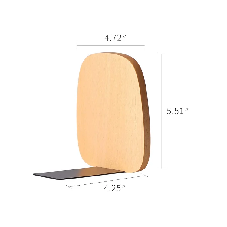 Modern book ends for heavy books home office library wooden bookend office