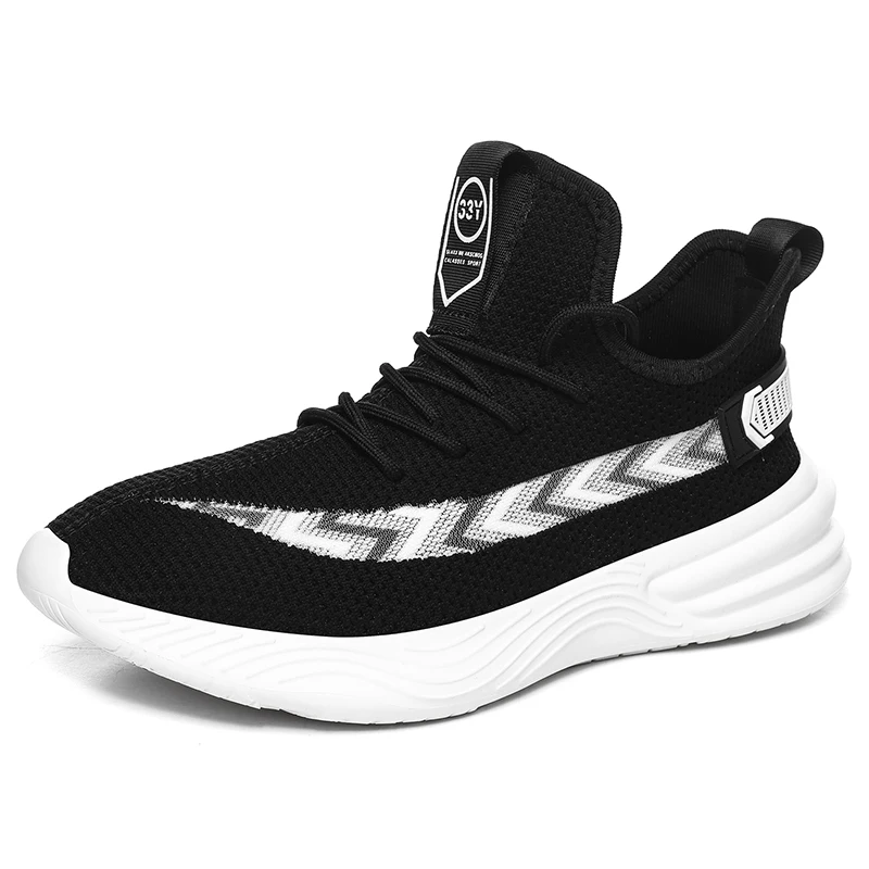 Jinjiang Manufacturer wholesale knitted upper breathable sneakers for men tennis shoes men