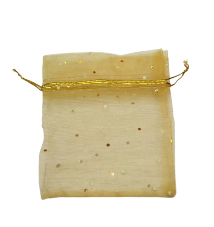 Hot stamping mesh yarn gift bag jewelry packaging bunch mouth organza pearl yarn bag