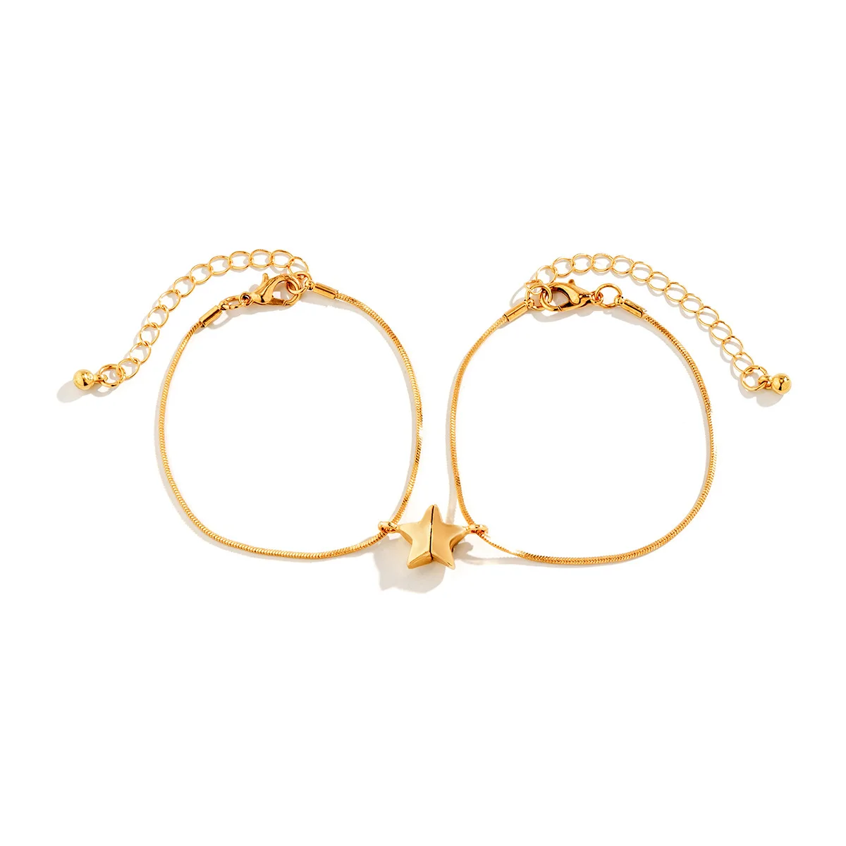 Simple Stars Magnetic Suction Pendant Couple Necklace for Lover Men Women Attract Each Adjustable Bracelet Valentine