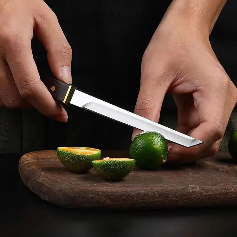 Outdoor Portable Multi-use Fruit Knife Wooden Box Knife Camping Sharp Meat Eating Knife Exquisite Gift Box