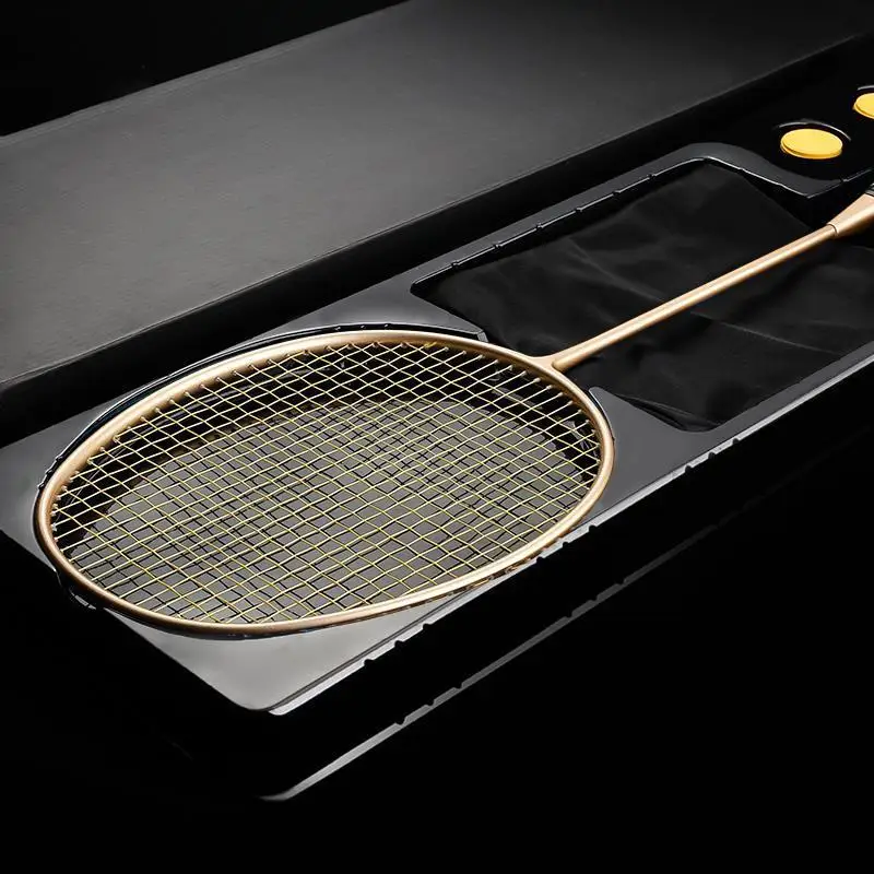 Badminton Racket Feather Single Racket Carbon Carbon Fiber Type Light Small Black Training Racket steel framework