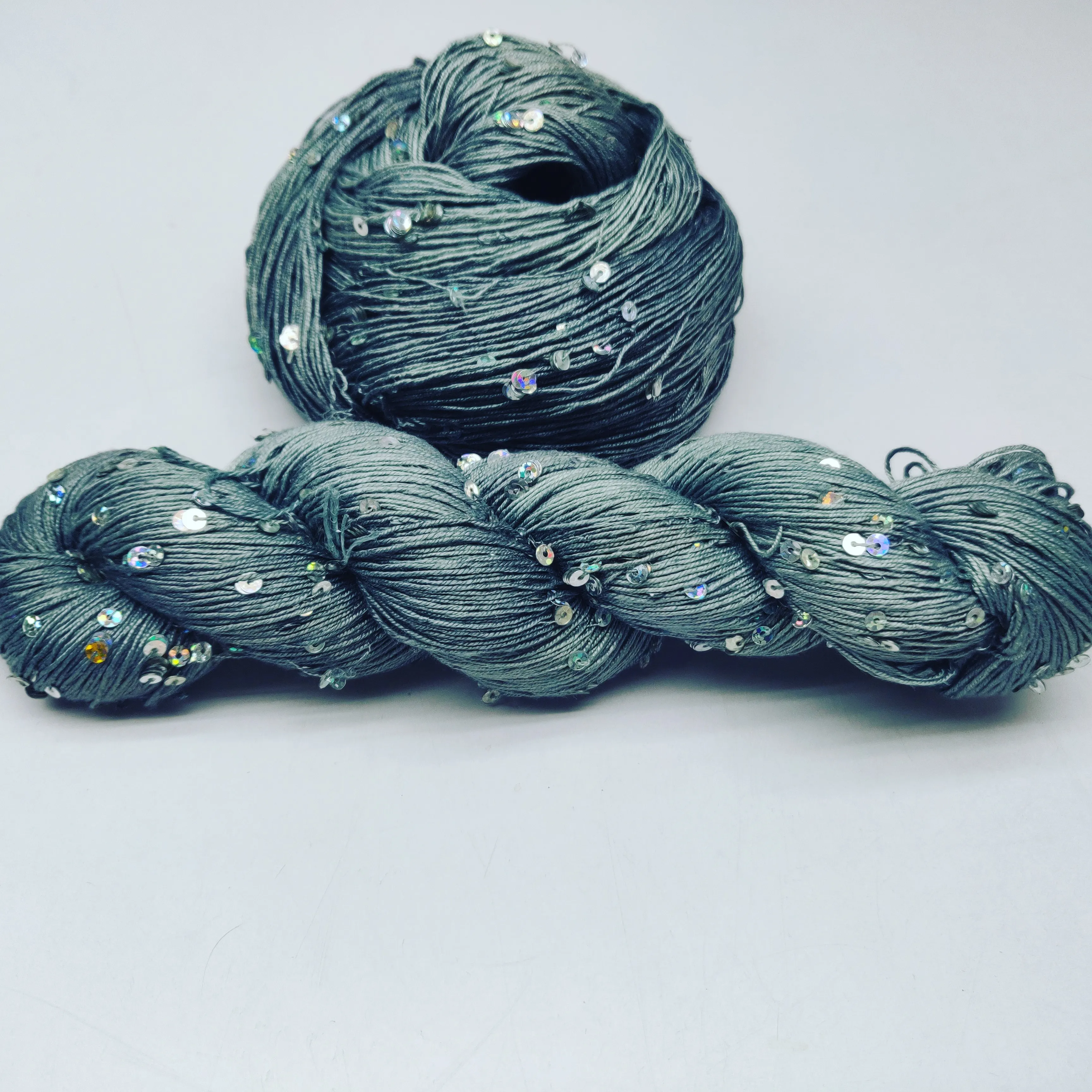 embellished Yarn beaded silk yarn Natural Mulberry Weaving Knitting High Quality Wholesale Ring White Anti Technics Style Hand