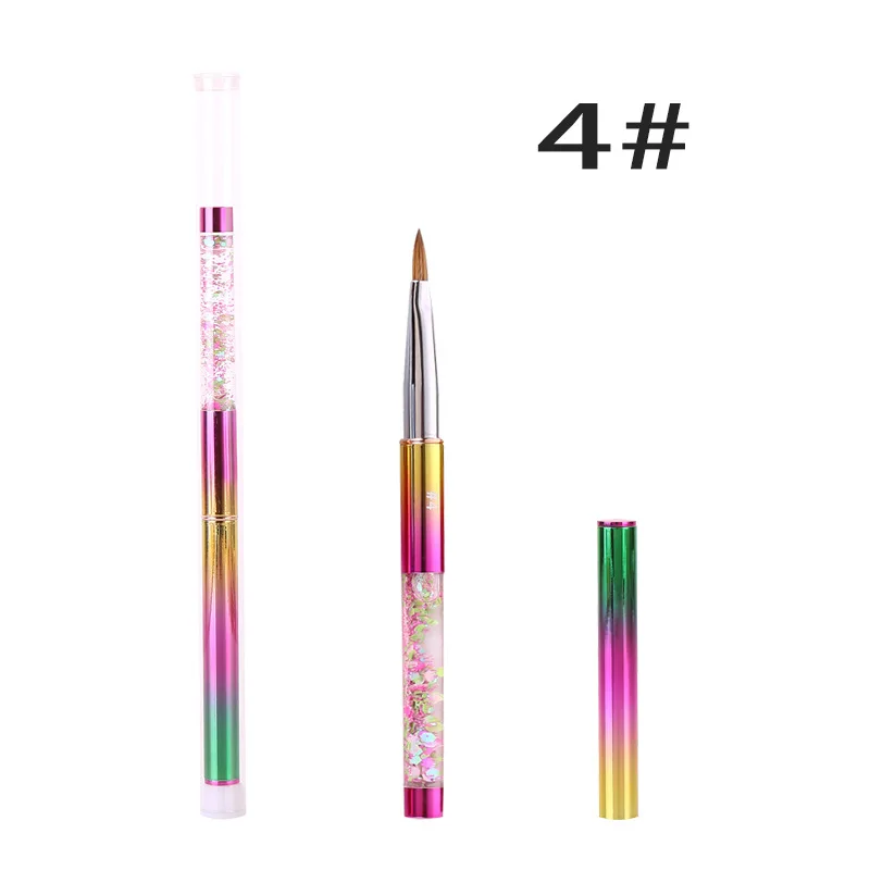 2024Custom Logo Liquid Metal Handle Factory Price French Manicure Sable Hair Nail Art Acrylic Kolinsky Brushes For Acrylic Nails